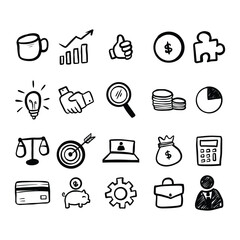 Handdrawn Business Icons Set