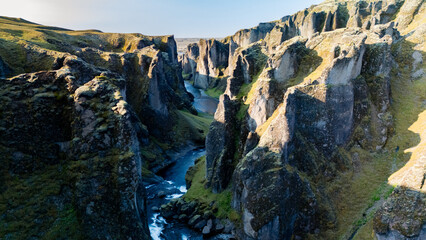 Discover the dramatic Fjadrargljufur canyon, meandering through a breathtaking canyon in Iceland...