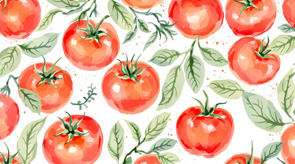 tomatoes seamless background watercolor © Paint