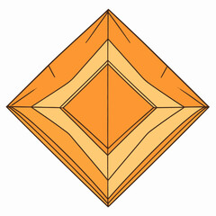 Abstract Geometric Diamond Shape with Orange Shades in Minimalist Style