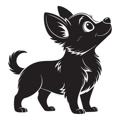 Cute Dog Vector illustration line art Drawing black and white