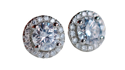 Elegant silver stud earrings with sparkling gems