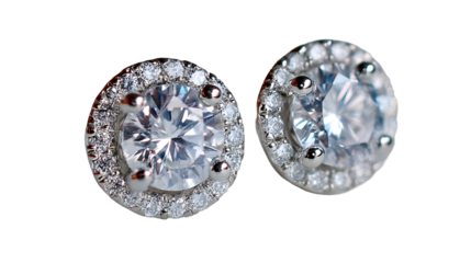 Elegant silver stud earrings with sparkling gems