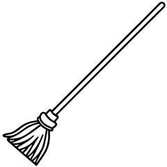 Broom line art vector