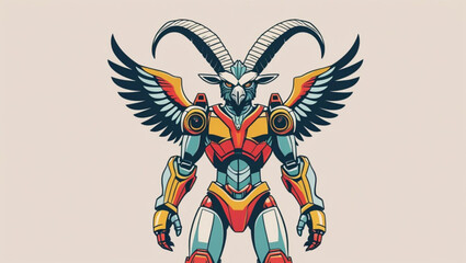 Armored Winged Goat Deity