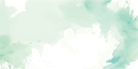 Obraz premium Minimal Mint Green Watercolor Texture with Soft Hand-Painted Brush Strokes on Clean White Paper for Fresh Organic Branding