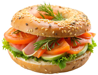 Whole wheat bagel with smoked salmon  generative ai