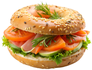Whole wheat bagel with smoked salmon  generative ai