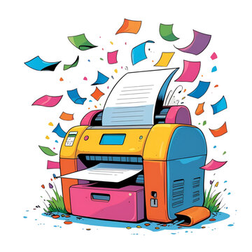vector illustration of a printer