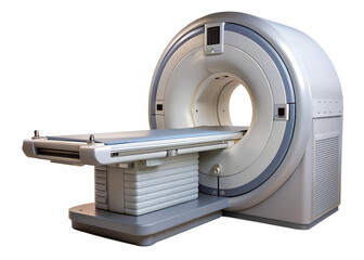 A modern mri scanner stands ready for diagnostic imaging in a clinical setting, representing advanced medical technology isolated on transparent background