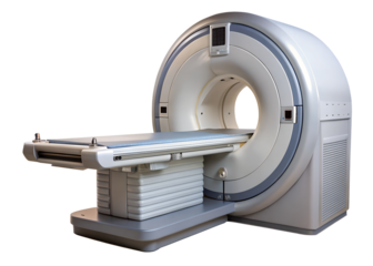 A modern mri scanner stands ready for diagnostic imaging in a clinical setting, representing advanced medical technology isolated on transparent background