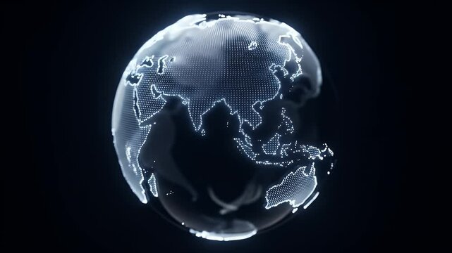 Digital earth globe glowing dotted world map modern abstract global graphic
