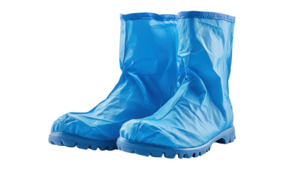 Chemical protective boot covers background isolated on a Transparent background, PNG file.