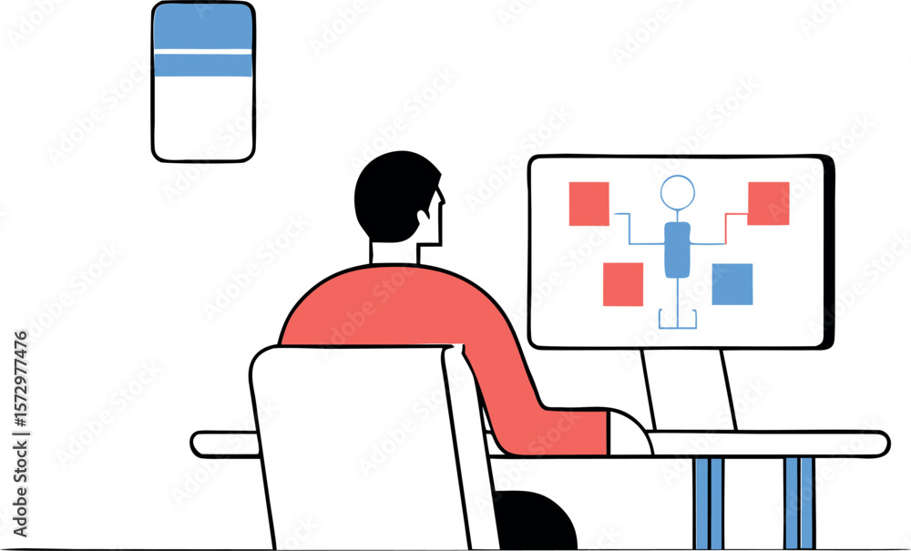 Poster person working on it system architecture and data management