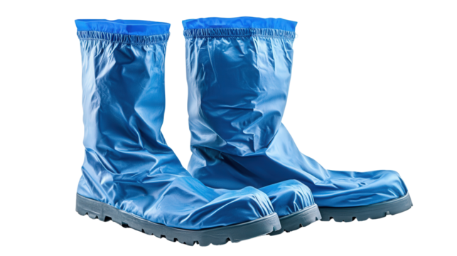 Chemical-resistant boot covers with grip soles background isolated on a Transparent background, PNG file.