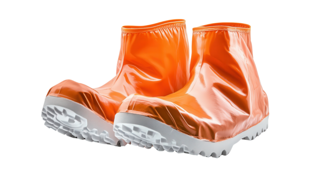 Chemical-resistant boot covers with grip soles background isolated on a Transparent background, PNG file.