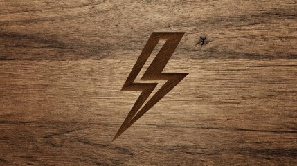 Wooden Bolt Logo: An artistic rendering of a lightning bolt elegantly carved into a wooden surface. This image would perfectly capture the essence of innovation and dynamism.