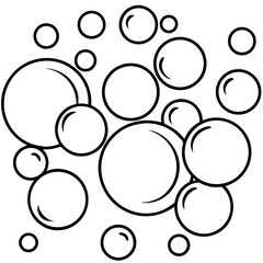 Bubbles line art vector