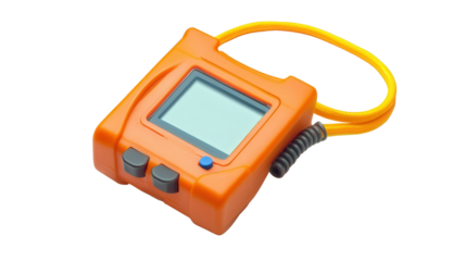 Gas detector device for industrial safety background isolated on a Transparent background, PNG file.