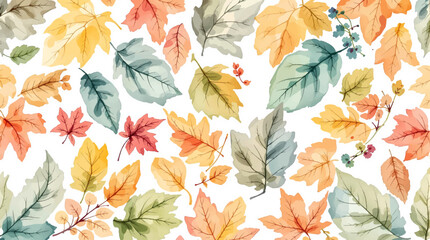 autumn leaves seamless pattern