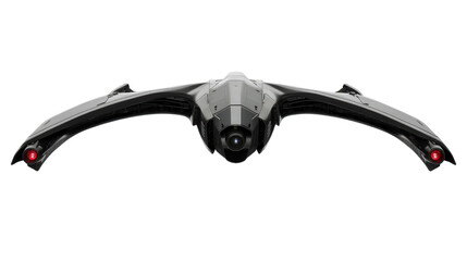 Dual-wing stealth drone, background isolated on a Transparent background, PNG file.