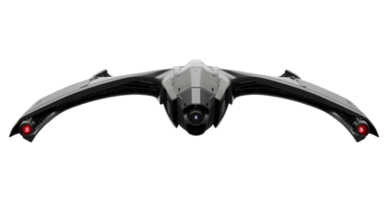 Dual-wing stealth drone, background isolated on a Transparent background, PNG file.