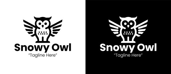 Symbolic Black and White Snowy Owl Logo for Environmental and Nature-Inspired Branding
