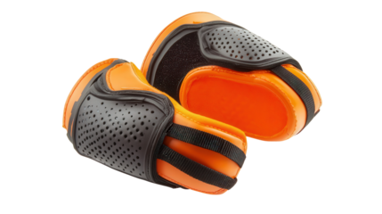 Elbow pads for construction or skating safety background isolated on a Transparent background, PNG file.