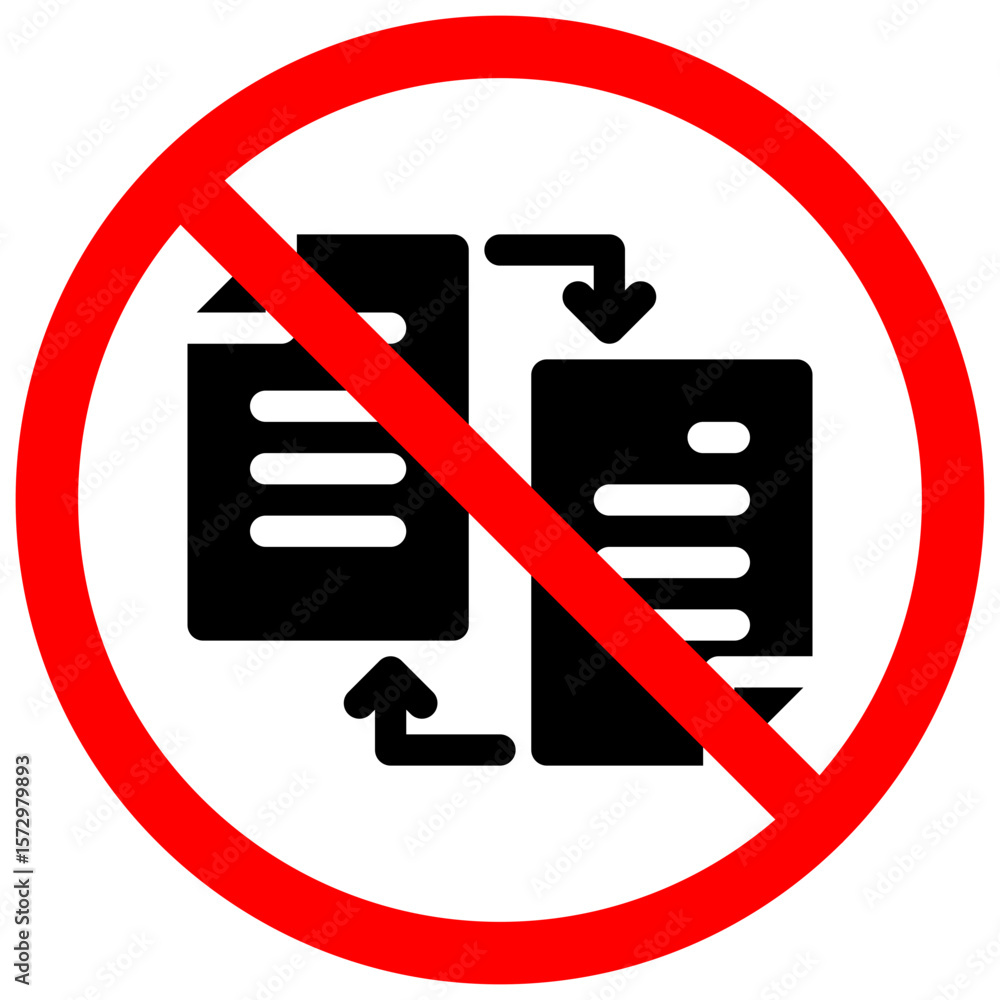 Poster no data transfer sign symbol with red circle and line
