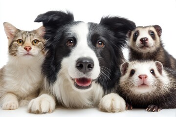 Obraz premium group of mixed breed dogs