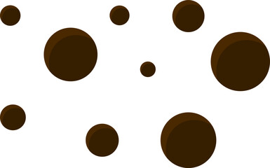 Scattered brown balls look aesthetic, with a white background