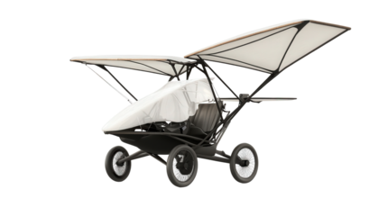 Foldable personal air vehicle prototype, background isolated on a Transparent background, PNG file.