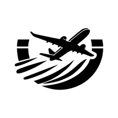 vector icon of airplane at airport