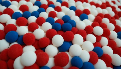 close up of colorful ball blue white and red