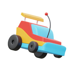 red yellow blue Car Toy 3d icon illustration