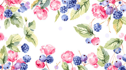 Hand-painted apples, strawberries, and berries with leafy accents, forming a cheerful seamless design inspired by nature and healthy living © Paint