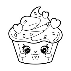 vector illustration of a cupcake