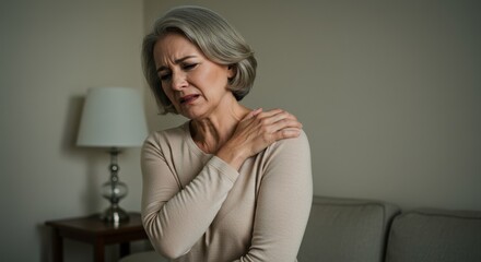 Senior Woman Suffering from Shoulder Pain