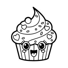 vector illustration of a cupcake