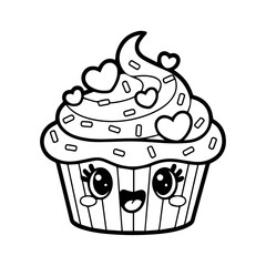 vector illustration of a cupcake