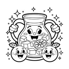 vector illustration of a jug with milk