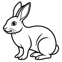 Bunny line art vector