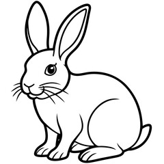 Bunny line art vector