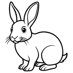 Bunny line art vector
