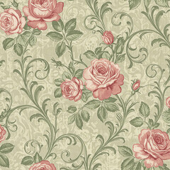 Classic vintage floral wallpaper 