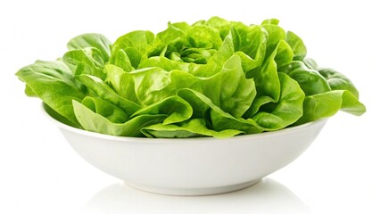 Fresh Green Butter Lettuce in White Bowl: Vibrant, Healthy, and Delicious