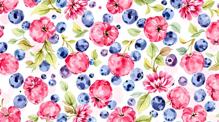 A vibrant yet gentle berry pattern with subtle details, evoking freshness, color balance, and the beauty of natural forms © Paint