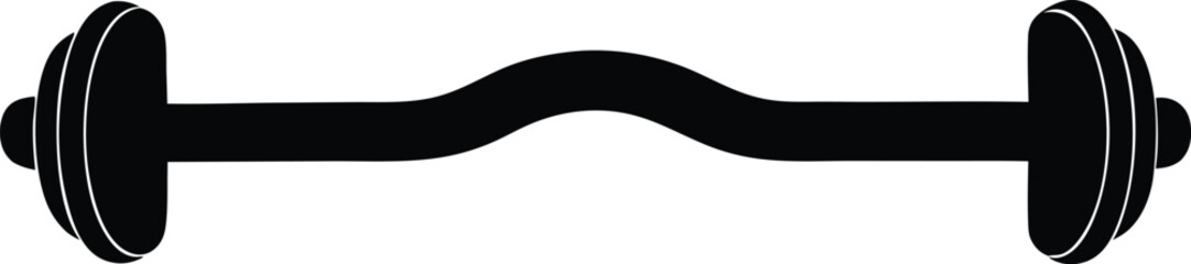 Ez Curl Bar Silhouette Vector Art Illustration