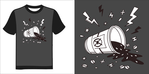  coffee cup drawing for graphic tee t shirt Graphic & T-Shirt Design