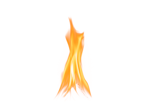 Isolated bright yellow flame on white background - Powered by Adobe